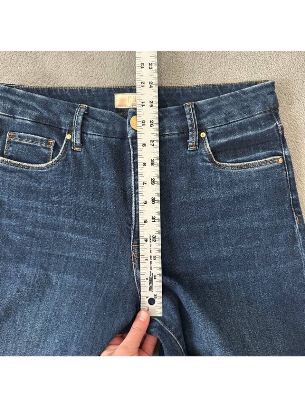 Kut From The Kloth Meg Fab Ab Wide Leg High Rise Dark Wash Jeans 4 Raw Hem - Picture 6 of 8